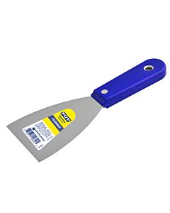 Paq c/6 Espátula flexible de acero de alto carbón con mango plástico 4" Foy