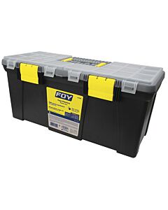 Caja portaherramientas plástica con broches plásticos y organizador 22" x 10" x 10" Foy