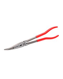 Pinza para electricista con mango rubber grip de 9-5/8" extra larga curva a 45° Urrea