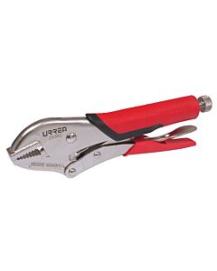 Pinza de presión con mango bimaterial de 10" quijada recta Urrea