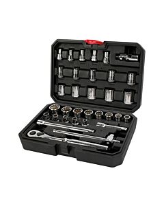 Juego de dados y accesorios cuadro de 3/8" combinado, 33 piezas Urrea