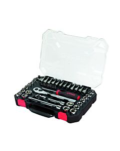 Juego de dados y accesorios cuadro de 3/8" combinado, 47 piezas Urrea