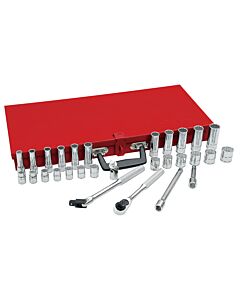 Juego de dados y accesorios cuadro de 3/8" métrico, 30 piezas Urrea