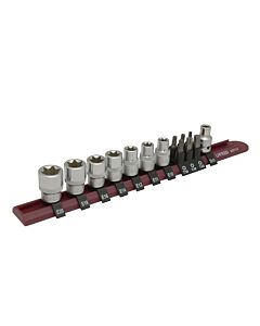 Juego de dados con punta Torx y Torx hembra cuadro de 3/8", 14 piezas Urrea