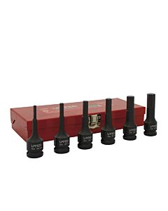 Juego de dados de impacto con punta hexagonal cuadro de 1/2", métricos, 6 piezas Urrea