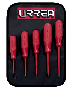 Juego de destornilladores rojos 1000 V, combinados, 5 piezas Urrea