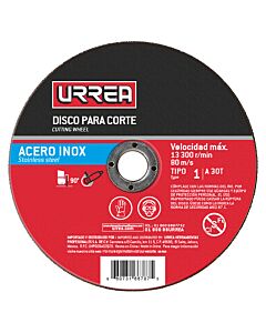 Paq c/5 Disco abrasivo tipo 1 para acero inoxidable 4-1/2" x 3/64" Urrea