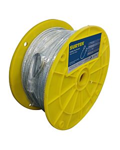 Cable de acero con guardacabo 3/16" x 76 m construcción de 7 x 19 Surtek