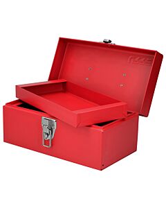 Caja portaherramientas metálica color rojo 11" x 6" x 5" Urrea