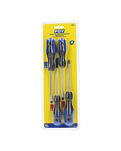 Juego de destornilladores con mango bimaterial combinados, 4 piezas Foy