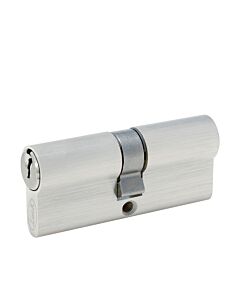 Cilindro europeo 70 mm función doble, níquel satinado, llave estándar, en caja Lock