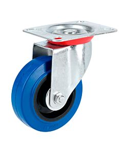 Rodaja de goma elástica giratoria azul 4" Surtek