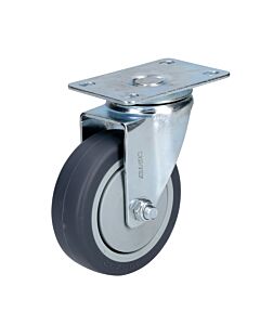 Rodaja de TPR gris giratoria 4" Surtek