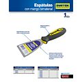 Paq c/6 Espátula flexible de acero de alto carbón con mango bimaterial 6" Surtek