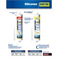Paq c/6 Silicon color transparente, 280 gr Surtek