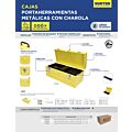 Caja portaherramientas metálica color amarillo con charola 23" x 9" x 7" Surtek