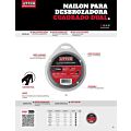 Nailon cuadro dual para desbrozadora doble blister, 2 mm x 15 m Urrea