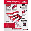 Juego de espátulas flexibles de acero inoxidable con mango bimaterial y cepillo, 4 piezas Urrea