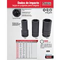 Dado de impacto largo pared delgada cuadro de 3/4", 6 puntas, en pulgadas, 7/8" Urrea