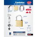 Candado de latón corto 40 mm, llave tetra Lock