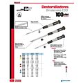Destornillador de precisión ESD anti-estáticos, punta Phillips #0 x 2-3/8" Urrea