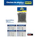 Paq c/12 Cinchos plásticos 203 x 4.6 mm, tensión 22 Kg de 50 piezas color negro Surtek