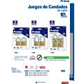 Juego de candados de latón cortos 40 mm, llave estándar, 4 piezas Prolok