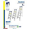 Escalera de tijera tipo III de aluminio y tapa plástica con 3 peldaños Foy