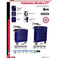 Gabinete móvil 6 gavetas 27" azul serie X Urrea