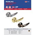 Manija tubular recta función baño, latón brillante, llave estándar, blíster Lock