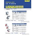 Rodaja de fierro con poliuretano rojo giratoria con freno 3" Surtek