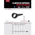 Llave de estrías de alta palanca fosfatizada sin cola métrica, 12 puntas, 55 mm Urrea