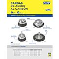 Carda copa ondulada alambre delgado 4" x 0.35 con rosca 5/8" Foy