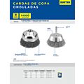 Carda copa ondulada alambre delgado acero inoxidable 1/2" x 0.30 mm con zanco 1/4" Surtek