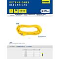 Extensión eléctrica uso extra rudo aterrizada color amarillo, 6 m Surtek