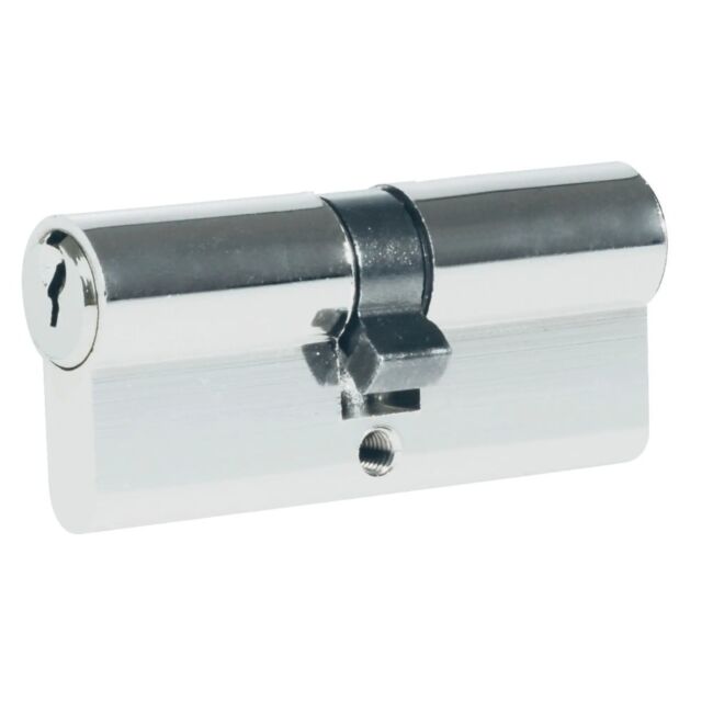 Cilindro europeo 70 mm función sencila, níquel satinado, llave estándar, en caja Lock